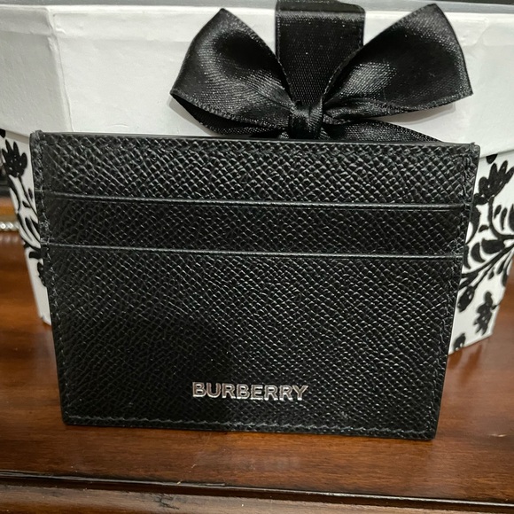 Burberry Other - Burberry Black Leather Card Holder card wallet EUC unisex